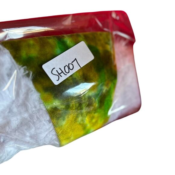 Handcrafted Tie Dye Santa Hat Holiday Wear Grinch Vibes - Picture 7 of 7